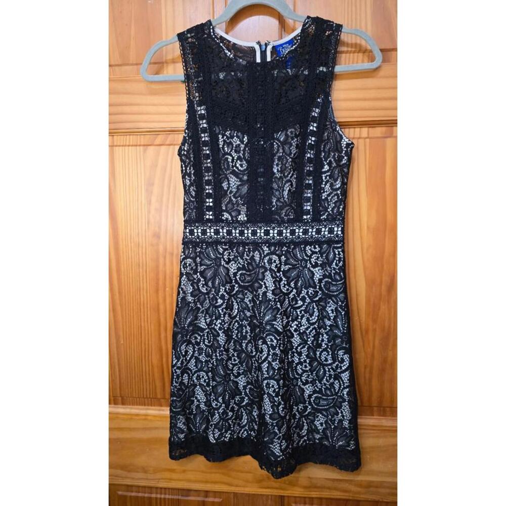 Disney Beauty And The Beast Lace Dress Nude Liner Black Sleeveless Womens XS